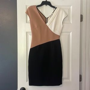 DVF Tri-Color Cap Sleeve Dress